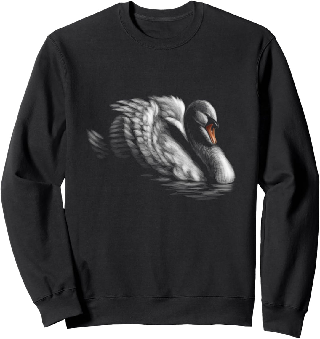 Süsser Schwan handgezeichnete Skizze künstlerisch Sweatshirt