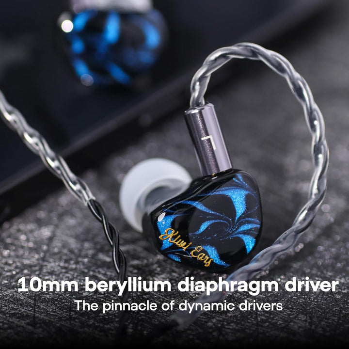 LINSOUL Kiwi Ears Cadenza 10mm Beryllium Dynamic Driver IEM 3D Printed with Detachable Interchangeab