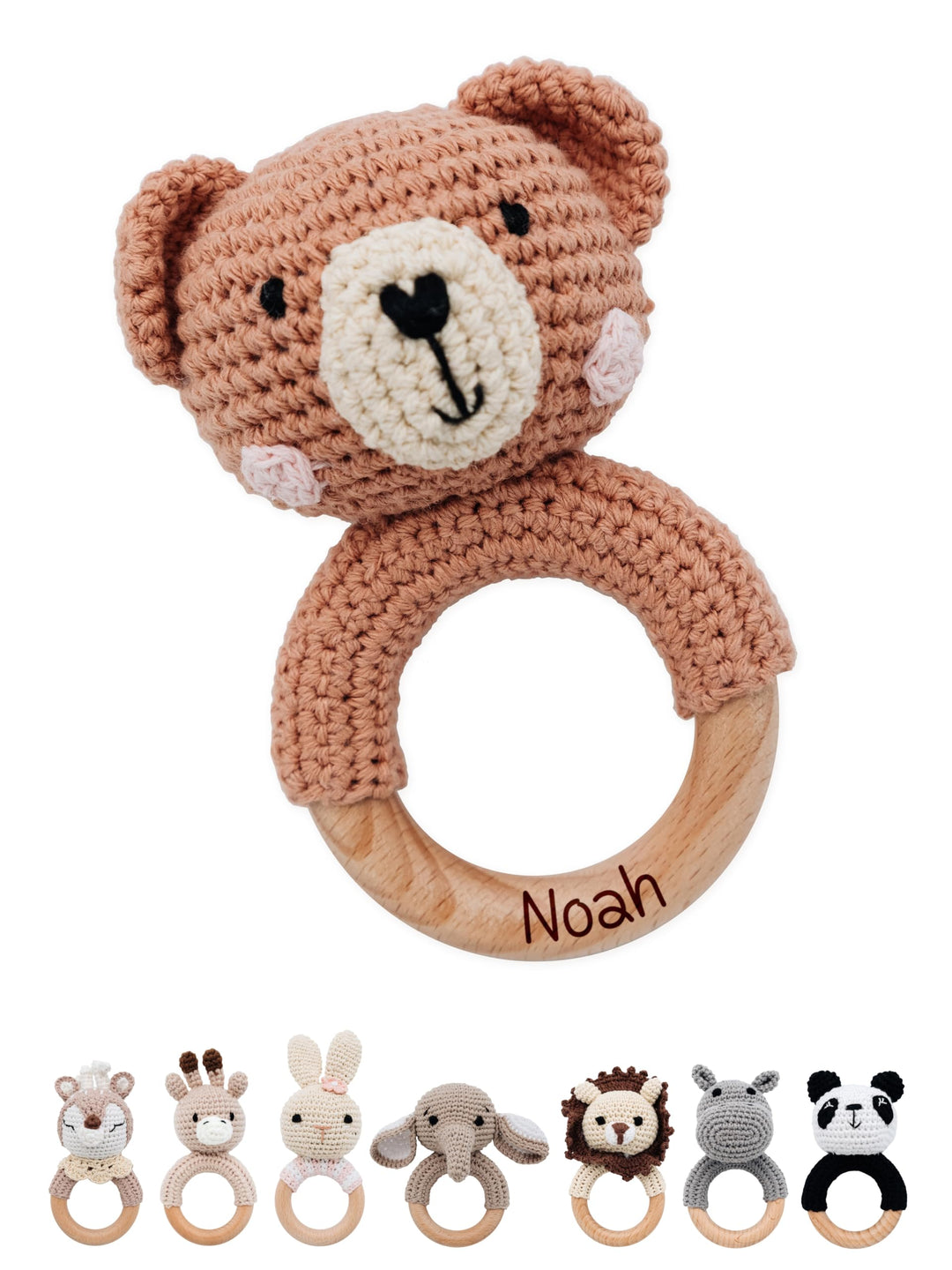 Bärenfreunde® - Personalisierter Beissring Baby - Niedlicher Greifling für Baby's ab 0 Monate - Baby