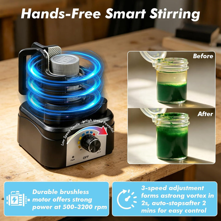 Mini Vortex Mixer Wirbelmischer 500–3200 U/Min, Drei Geschwindigkeit | Freihändig Farbmischer, geeig