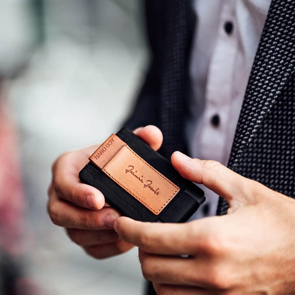 Jaimie Jacobs Nano Boy Mini Wallet, Mini Geldbörse aus Textil, Kleiner Geldbeutel, Slim Wallet mit Z