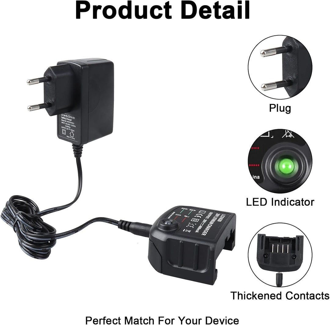 18 V/20 V Lithium-Ionen-Akkuladegerät für Black & Decker, Akkuladegerät für LCS1620 BL2018 BL2018-XJ