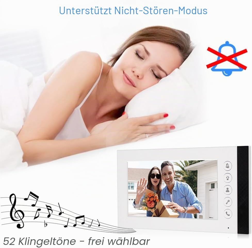 QttyElok 7-Zoll Farbe Verdrahtete Video Tür Telefon Gegensprechanlage Türklingel System für Home 700