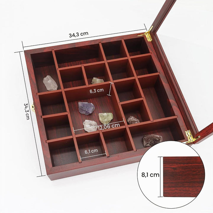 FramePro Felsen Bilderrahmen Vitrine Kristall Shadow Box 35x35cm 3D Rahmen zum Befüllen Tiefer Aufbe