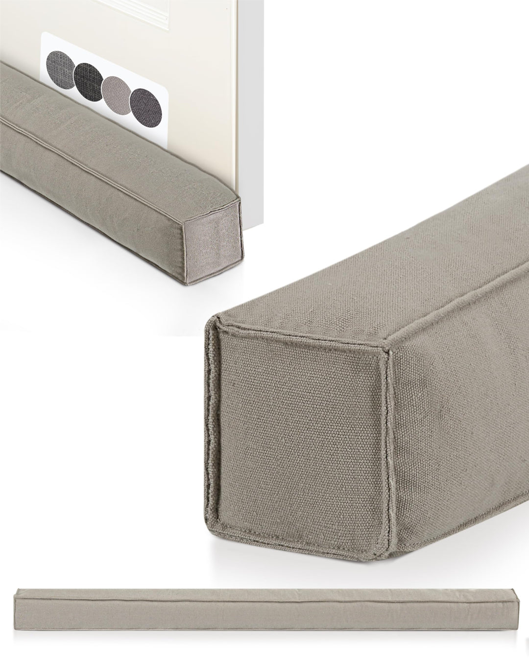 Beautissu 2er Set Zugluftstopper für Türen 90cm – Wärmeschutz &amp; Kälteschutz Türluftstopper Hellgrau