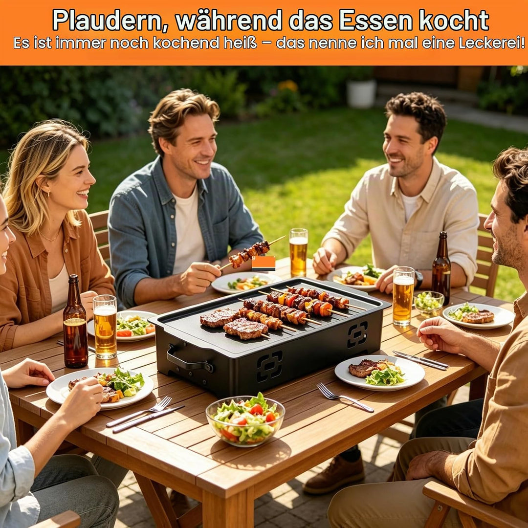 BBQ Warmhalteplatte, Aluminium Grill Heizplatte Antihaft Speisenwärmer Grill Warmhaltebehälter Speis