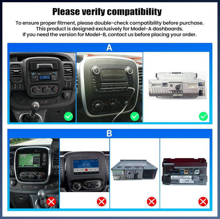 CAMECHO Android 15 Qualcomm 8Core 4+64G Autoradio für Renault Traffic 3 2014-2021/Opel Vivaro B 2014
