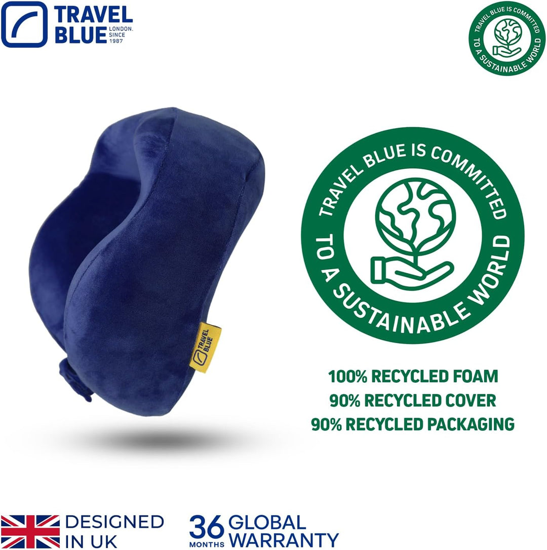 Travel Blue Reisekissen Memory Foam - Bequemes Memory Foam Kissen mit weichem Bezug, hervorragende K