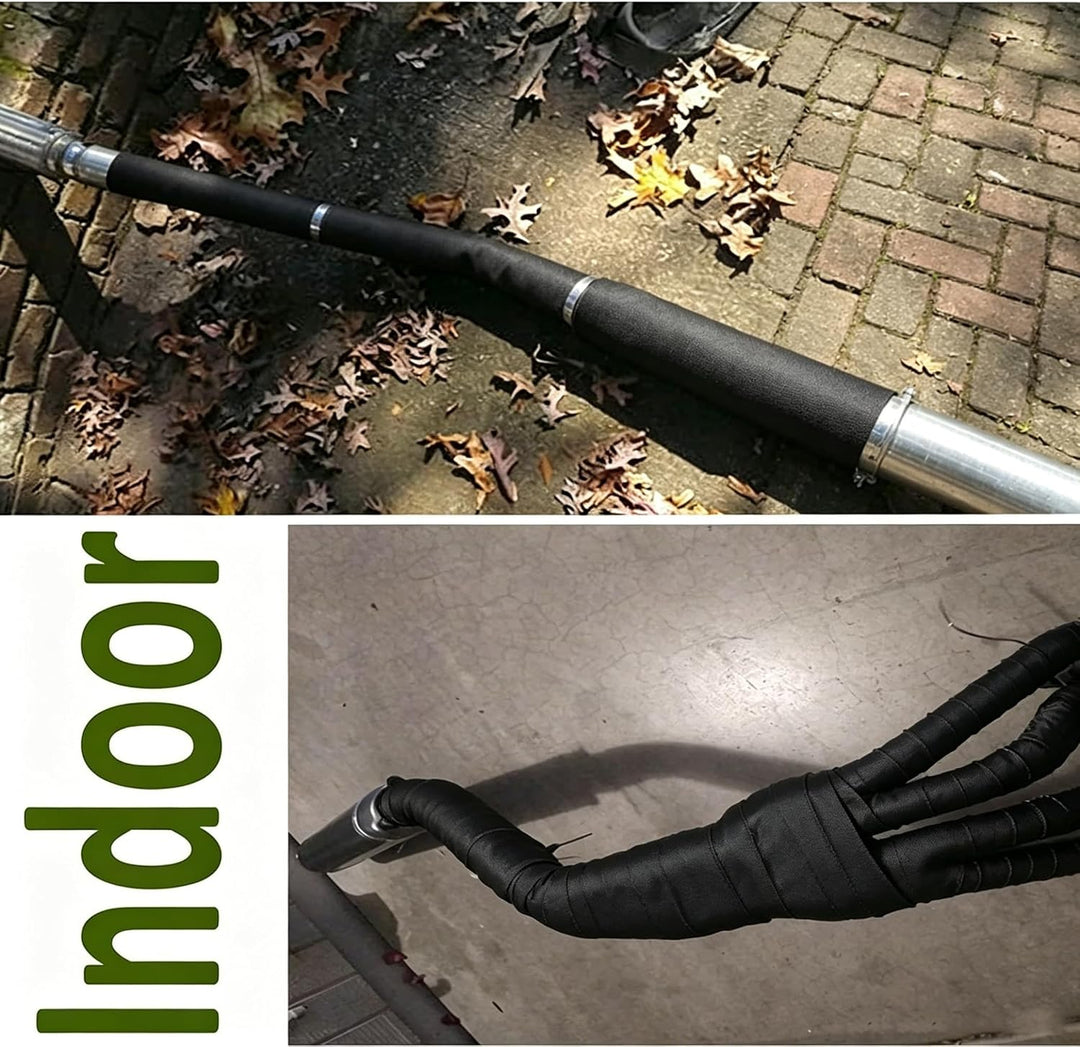 Auspuff Hitzeschutzband Schwarz 15m mit 12 Bindern Arespark | Für Motorrad, Auto, Kamin und Zeltofen