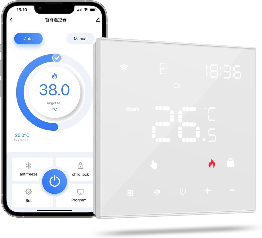 MIUCDA Thermostat Heizung Smart, WiFi Fussbodenheizung Elektrisch Thermostate Programmierbarer Raumt