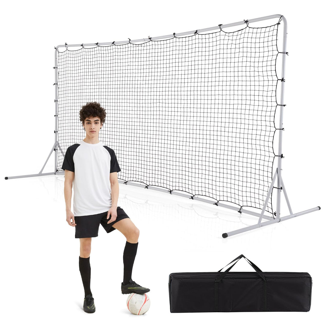 LIFEZEAL Fussball-Trainingsnetz, Rückprallnetz mit strapazierfähigem Netz, tragbares Fussballtor mit