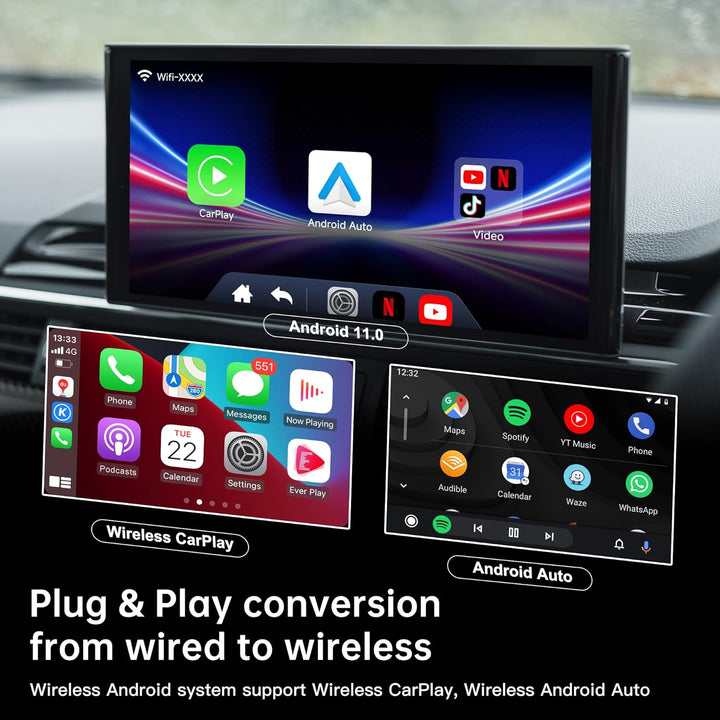 MMB Wireless Magic Box 2.0 CarPlay Adapter, Android Auto Apple CarPlay Adapter Für Online Netflix/Sm