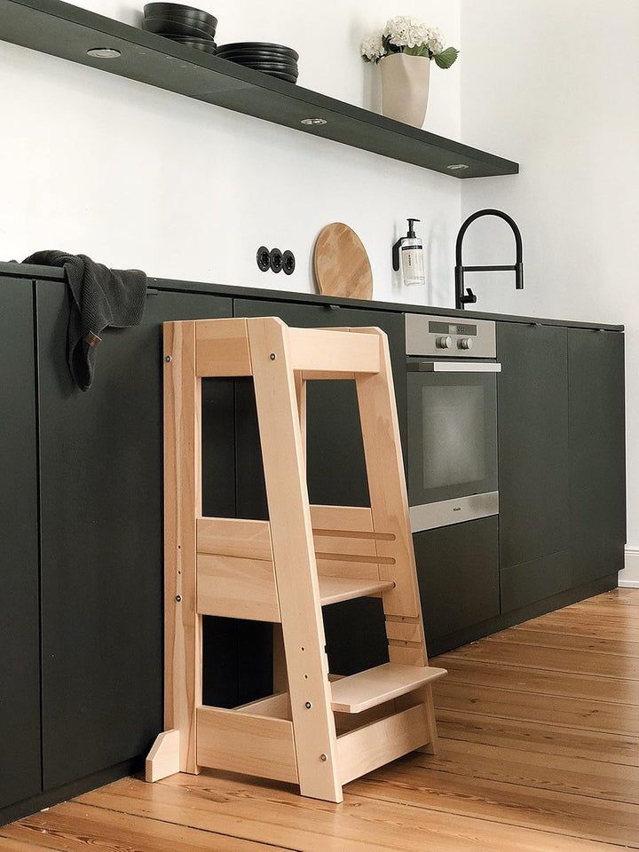 tiSsi Lernturm Felix, Entdeckerturm Montessori mitwachsend Buche natur