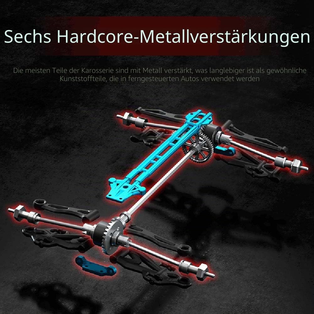 X-Verse 16102PRO Ferngesteuertes Auto mit Bürstenloser Motor, 1:16 4WD RC Auto Geländewagen Offroad,