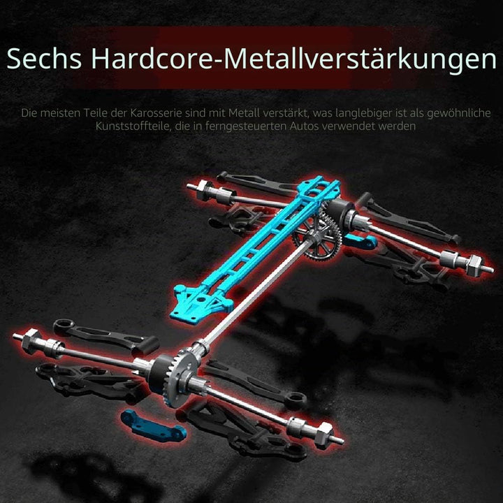 X-Verse 16102PRO Ferngesteuertes Auto mit Bürstenloser Motor, 1:16 4WD RC Auto Geländewagen Offroad,