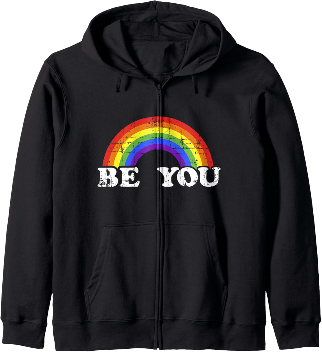 Be you mit Regenbogenflagge für LGBT Pride month Kapuzenjacke
