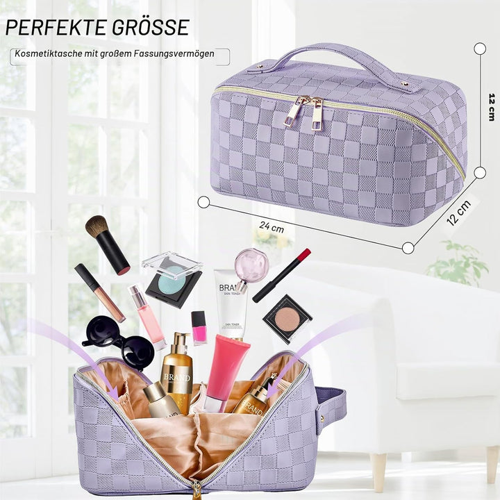 Reise Kosmetiktasche Damen mit Grossem,Tragbare Reise Make Up Tasche,Wasserdichter Schminktasche kul