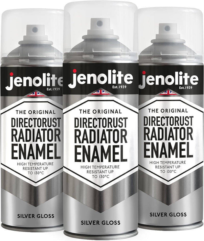 JENOLITE Heizkörperlack | Emaille-Sprühfarbe für Heizkörper | Silber glänzend | 3 x 400ml 3 Silber