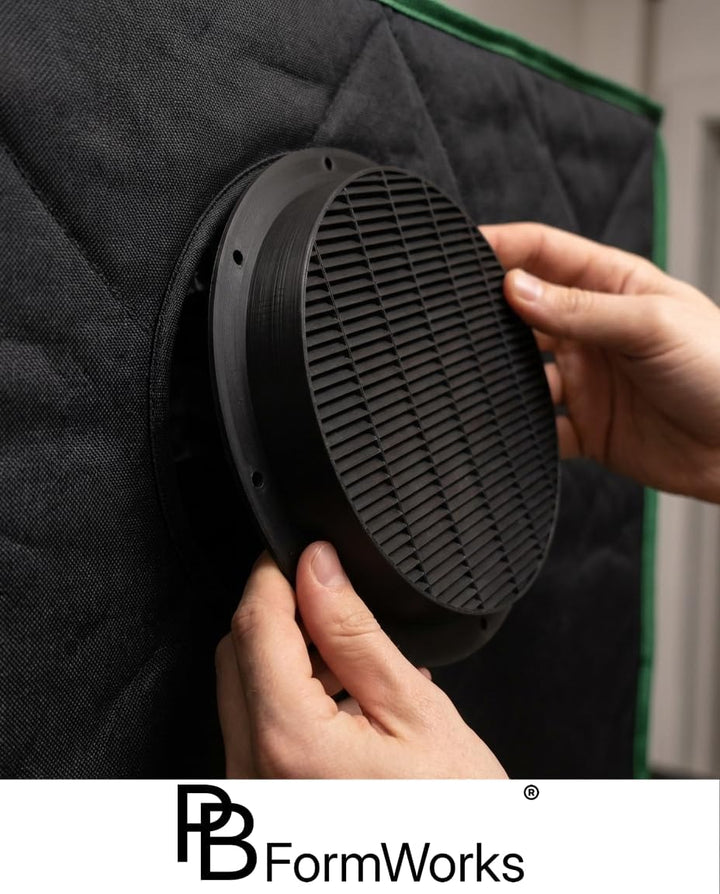 Lichtfalle 200mm Gen 2 lichtdichtes Zuluftgitter für Growbox & Growzelt | Für 200mm Systeme · Schwar