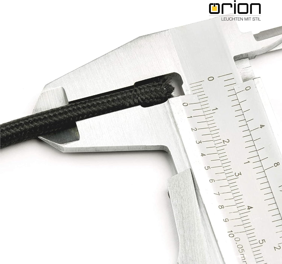 ORION LIGHTSTYLE Textilkabel für Lampen, 10 m Schwarz, 3-adrig, (3x 0,75 mm²) - Kunststoff Stromkabe
