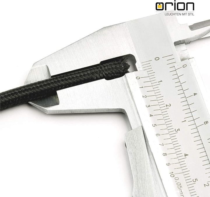 ORION LIGHTSTYLE Textilkabel für Lampen, 10 m Schwarz, 3-adrig, (3x 0,75 mm²) - Kunststoff Stromkabe