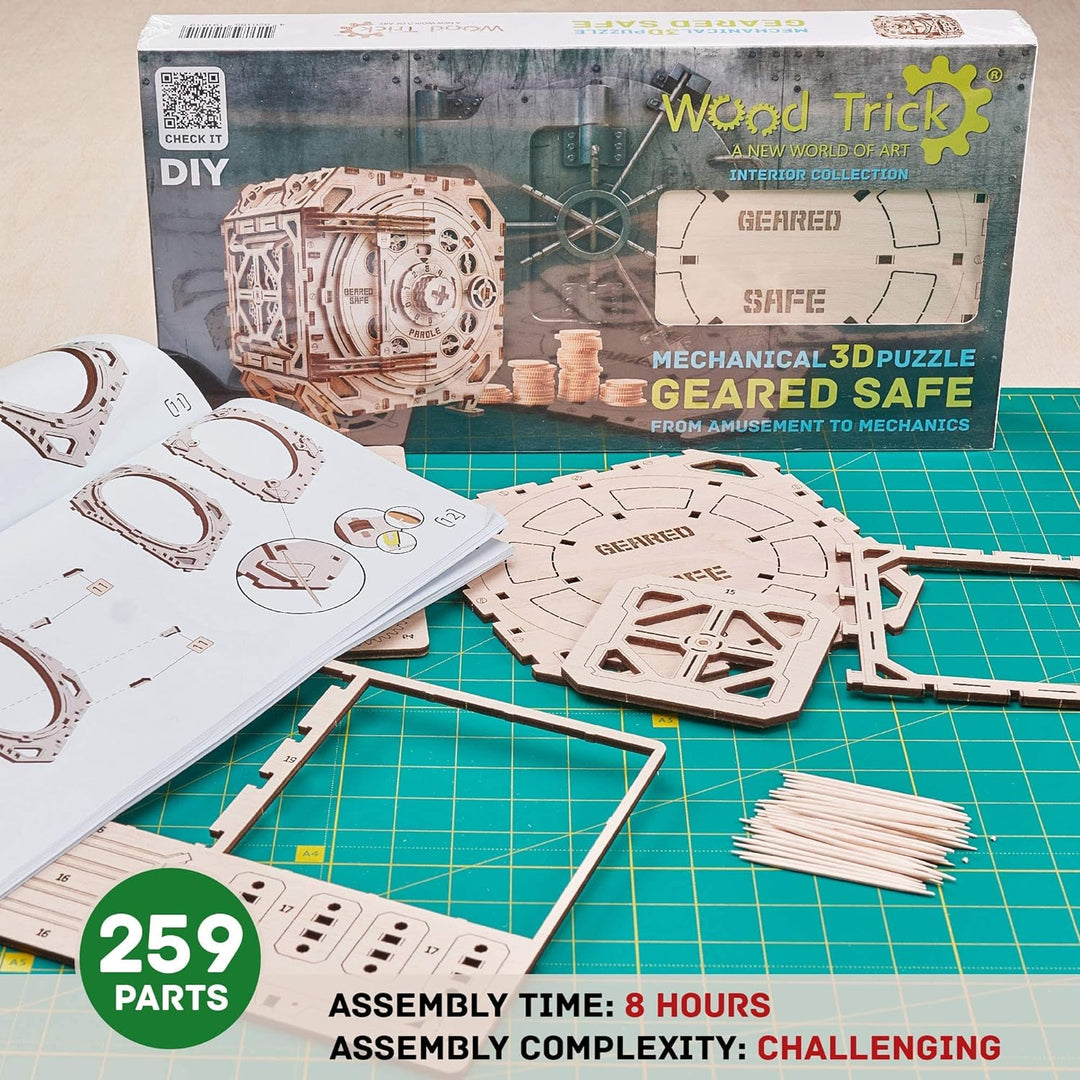 Wood Trick Safe Holzmodellbausatz für Erwachsene und Kinder - DIY Locker Puzzle Box mit Kombination