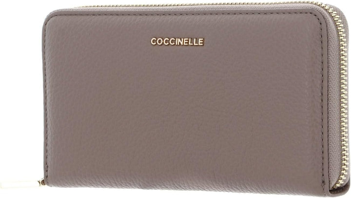 Coccinelle Metallic Soft - Geldbörse 7cc 18 cm warm Taupe