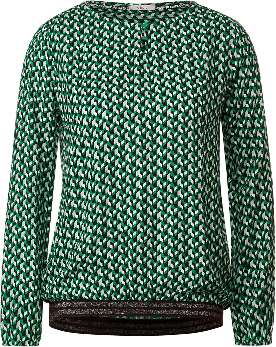 Cecil Damen Blusenshirt Bedruckt S Easy Green, S Easy Green