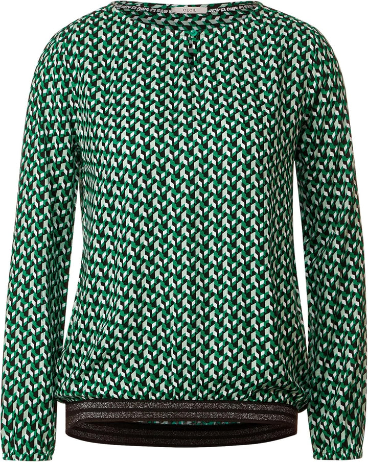 Cecil Damen Blusenshirt Bedruckt S Easy Green, S Easy Green