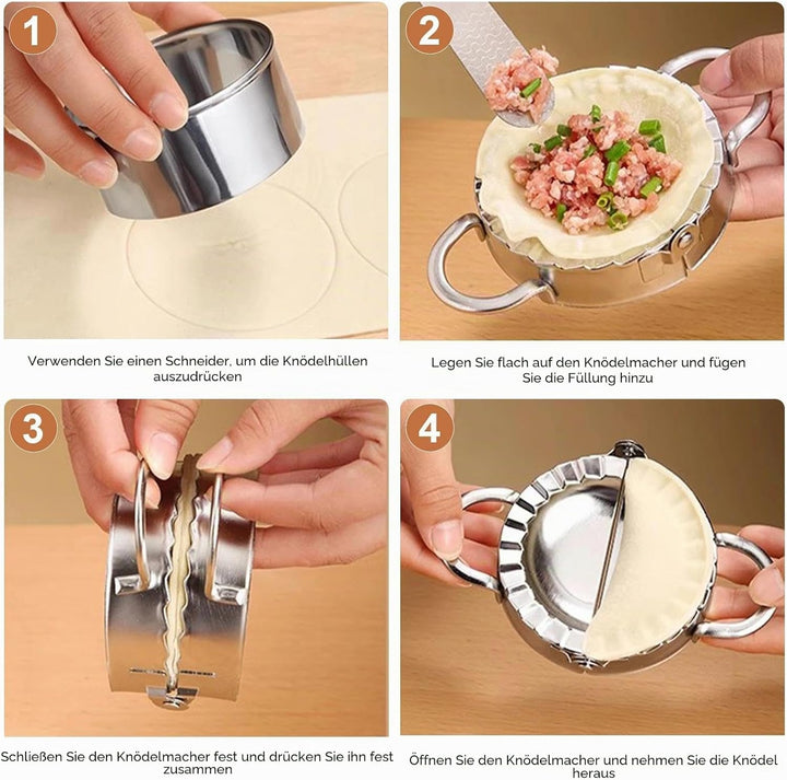8 Stück Ravioli Former Dumpling Maker Set Teigtaschenformer Edelstahl Empanadas Maker Tortellini Mau