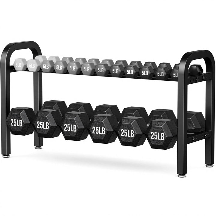 2-stöckiger Hantelständer, Hantelablage für das Heim-Fitnessstudio, 136 kg Kapazität