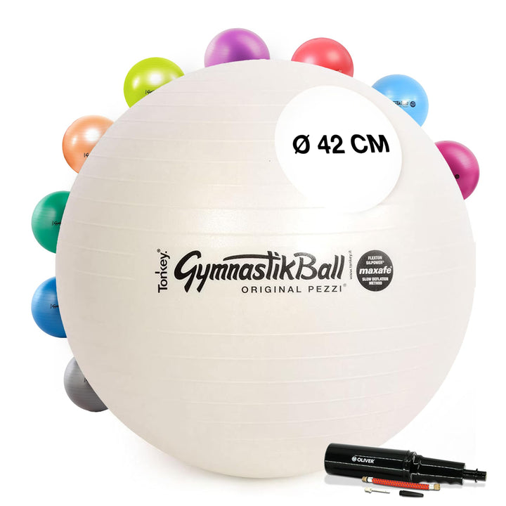 PEZZI Original Pezziball MAXAFE 42 cm mit Pumpe pearlwhite Gymnastikball