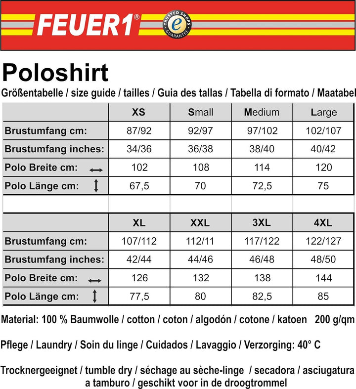 feuer1 Polo Navy, Chicago Fire Dept. Squad zweifarbige Skyline (Weiss/gelb) M, M