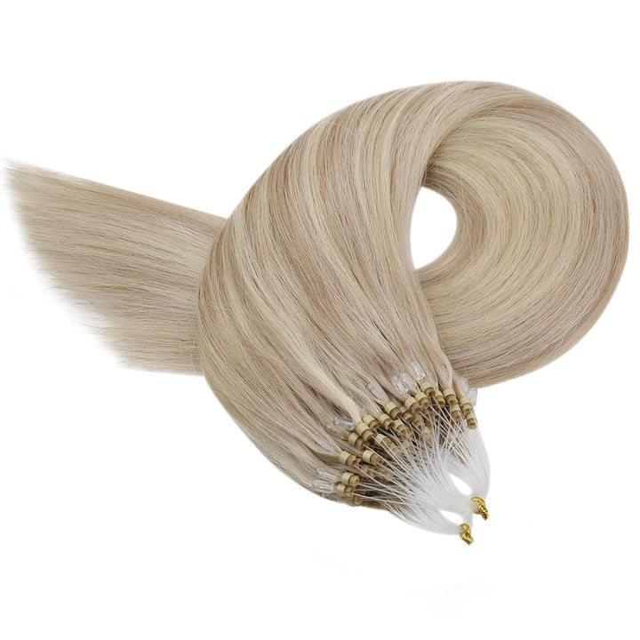 YoungSee Microring Extensions Blond Microring Extensions Echthaar 50 cm Microring Hair Extensions As