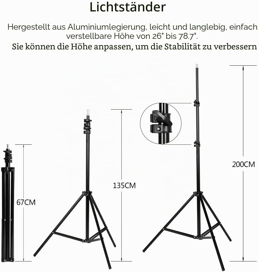 Softbox Set Fotostudio, Andoer Softbox Beleuchtungsset, 2 x 50 x 70cm Softbox mit 2 x 4in1 Lampenfas