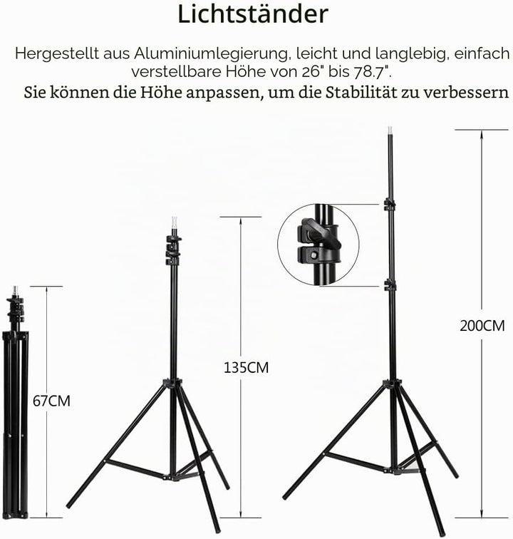 Softbox Set Fotostudio, Andoer Softbox Beleuchtungsset, 2 x 50 x 70cm Softbox mit 2 x 4in1 Lampenfas