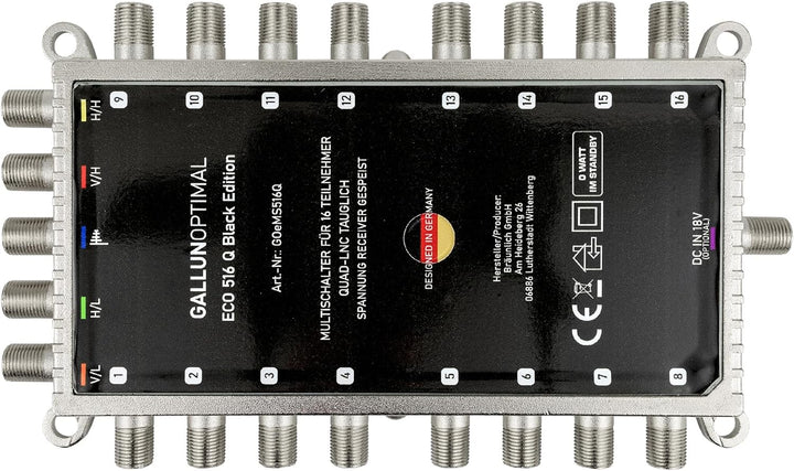 ECO Multischalter-SAT 5/16 für 16 Teilnehmer/Quattro & Quad-LNB fähig/Digital, HDTV, FullHD, 4K, UHD