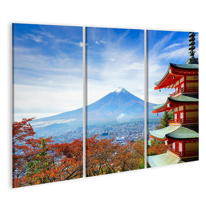 islandburner Bild auf Leinwand Berg Fuji Mit Chureito Pagode Im Herbst Fujiyoshida Japan Bilder Wand