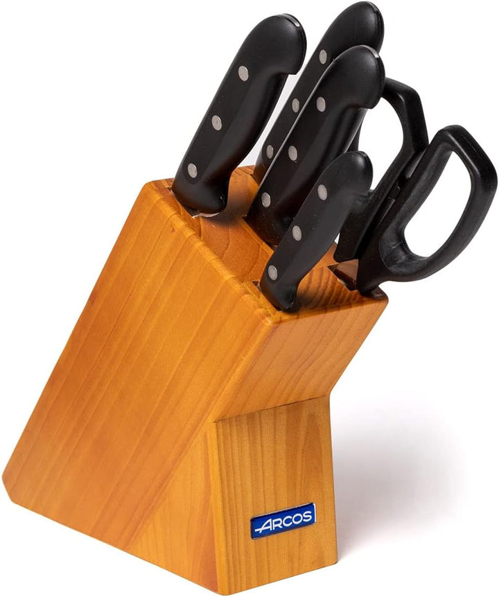 ARCOS Küchenmesser-Set mit 5 Teilen aus Nitrum Edelstahl - Professioneller Messerblock, Ergonomische