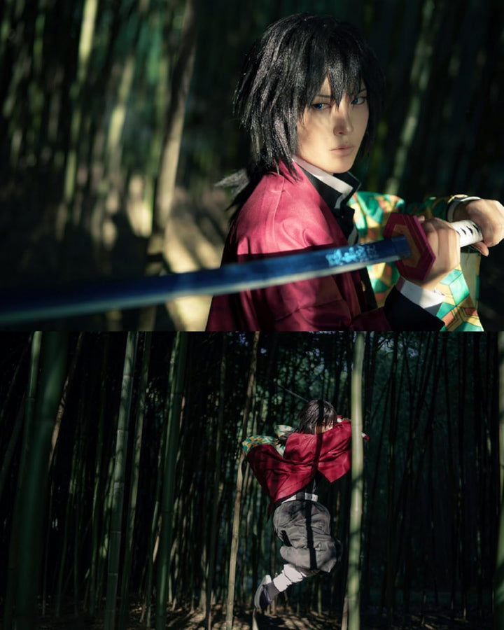 FCCAM Agatsuma Zenitsu Cosplay Kimono Vollständiger Satz Anime Zenitsu Cosplay Kostüm Erwachsene Rot
