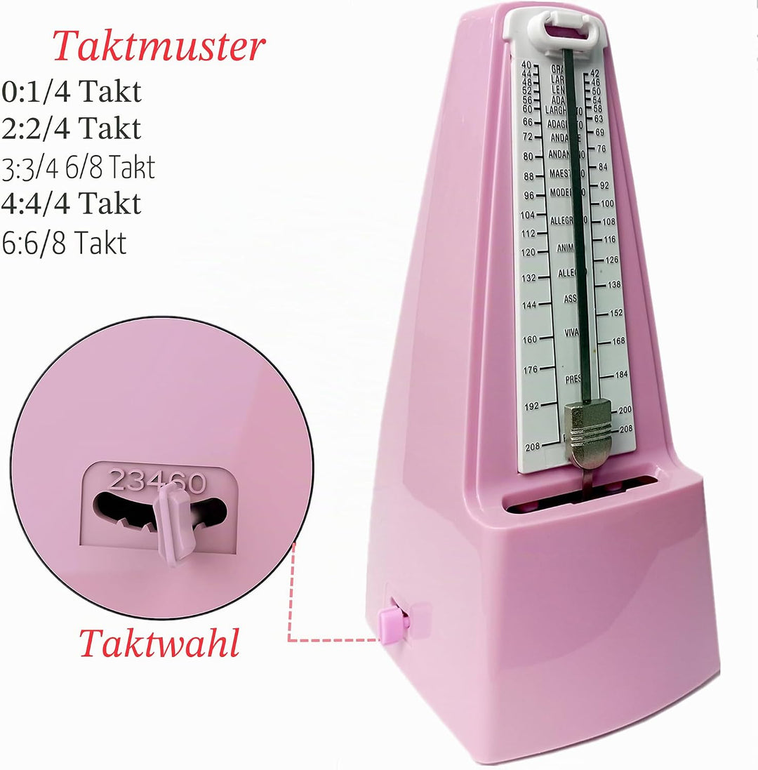 SOLO Mechanisches Metronom mit Akzentglocke, Präziser Takt und Kräftiger Klang, geeignet für Klavier
