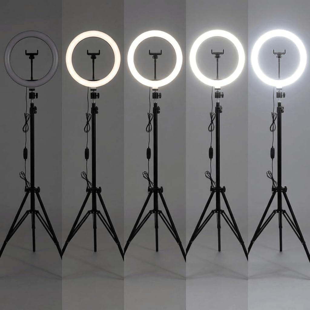 Luméon 30cm Ringlicht mit Stativ – 12 Zoll Ringlampe für Streaming, Selfies, Make-Up, Fotografie, 10