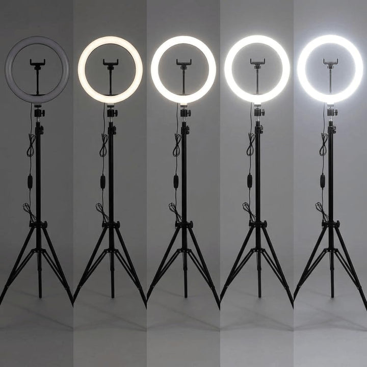 Luméon 30cm Ringlicht mit Stativ – 12 Zoll Ringlampe für Streaming, Selfies, Make-Up, Fotografie, 10