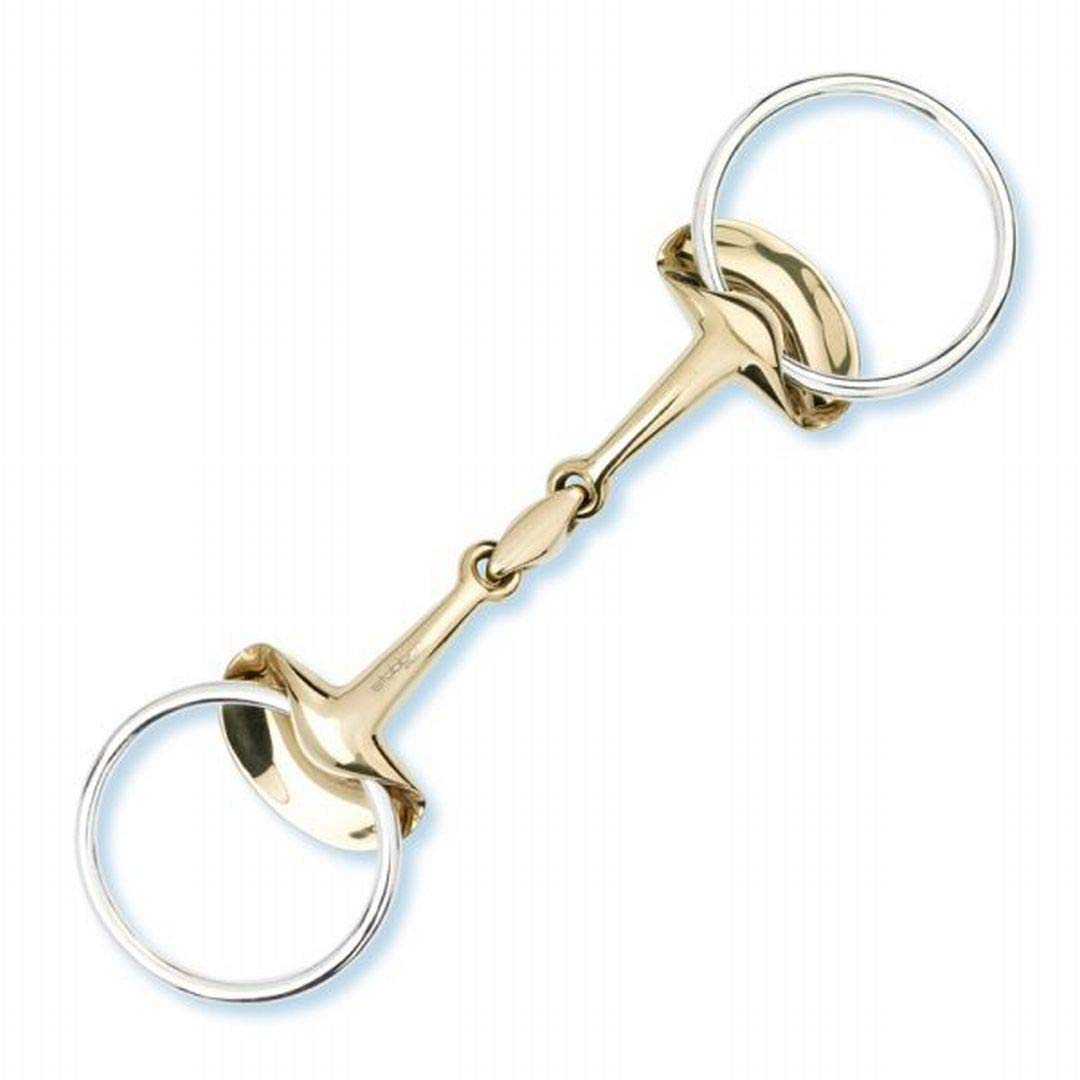 Stübben Gebiss 2262 Golden Wings Trense doppelt gebrochen 13,5 cm - 14 mm - Sweet Copper, 13,5 cm -