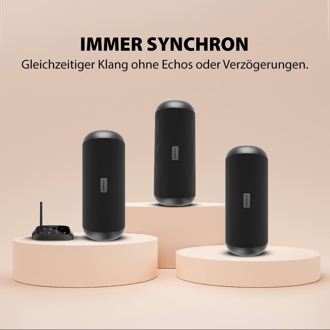 Avantree Harmony 2 - Multiroom Lautsprecher System, Kabelloses Stereo-Set mit Bluetooth- und Kabel-E