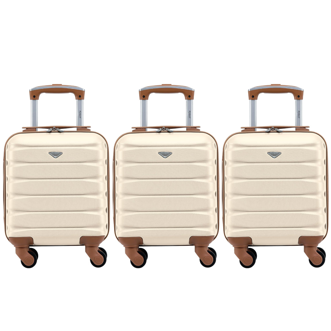 Flight Knight 3er-Pack Leichte 4-Rad-abs-hartschalenkoffer Handgepack, Zugelassen Fur Uber 100 Flugg