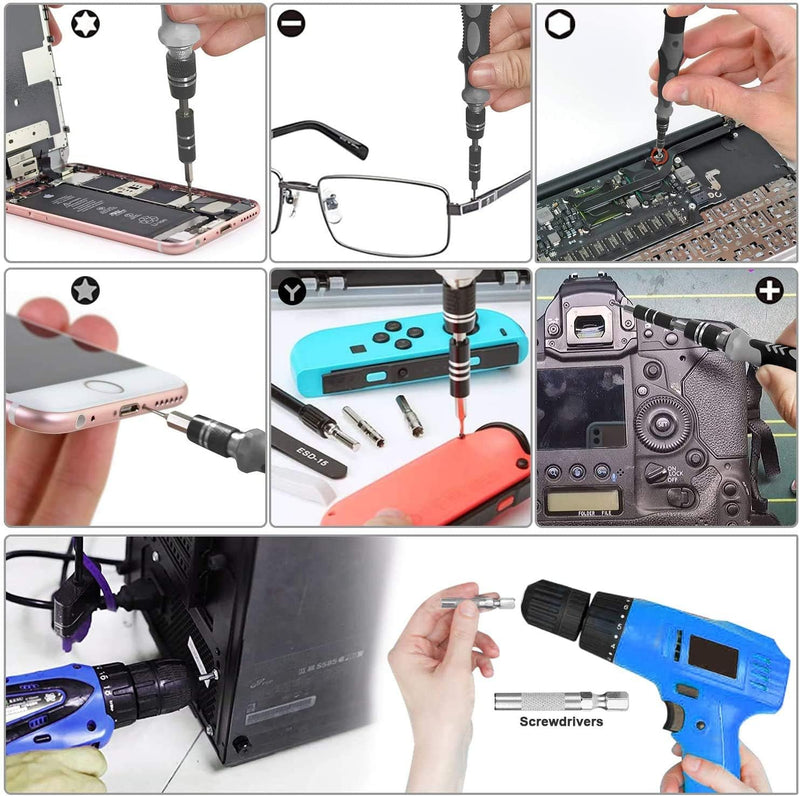 oGoDeal 155-in-1 Feinmechaniker Schraubendreher Werkzeug Set Reparaturwerkzeug für Computer, Brille,