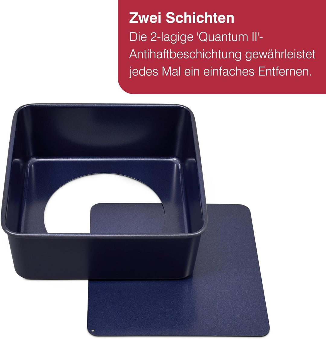 Zyliss E980201 Quadratische Backform, Antihaftbeschichtung, Carbonstahl, Dunkelblau, Quadratische Ku