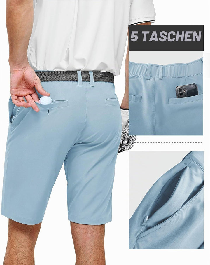 33,000ft Herren Golf Shorts Stretch Kurze Golfhosen Leichte Schnelltrocknende 11" Bermuda Shorts Kur