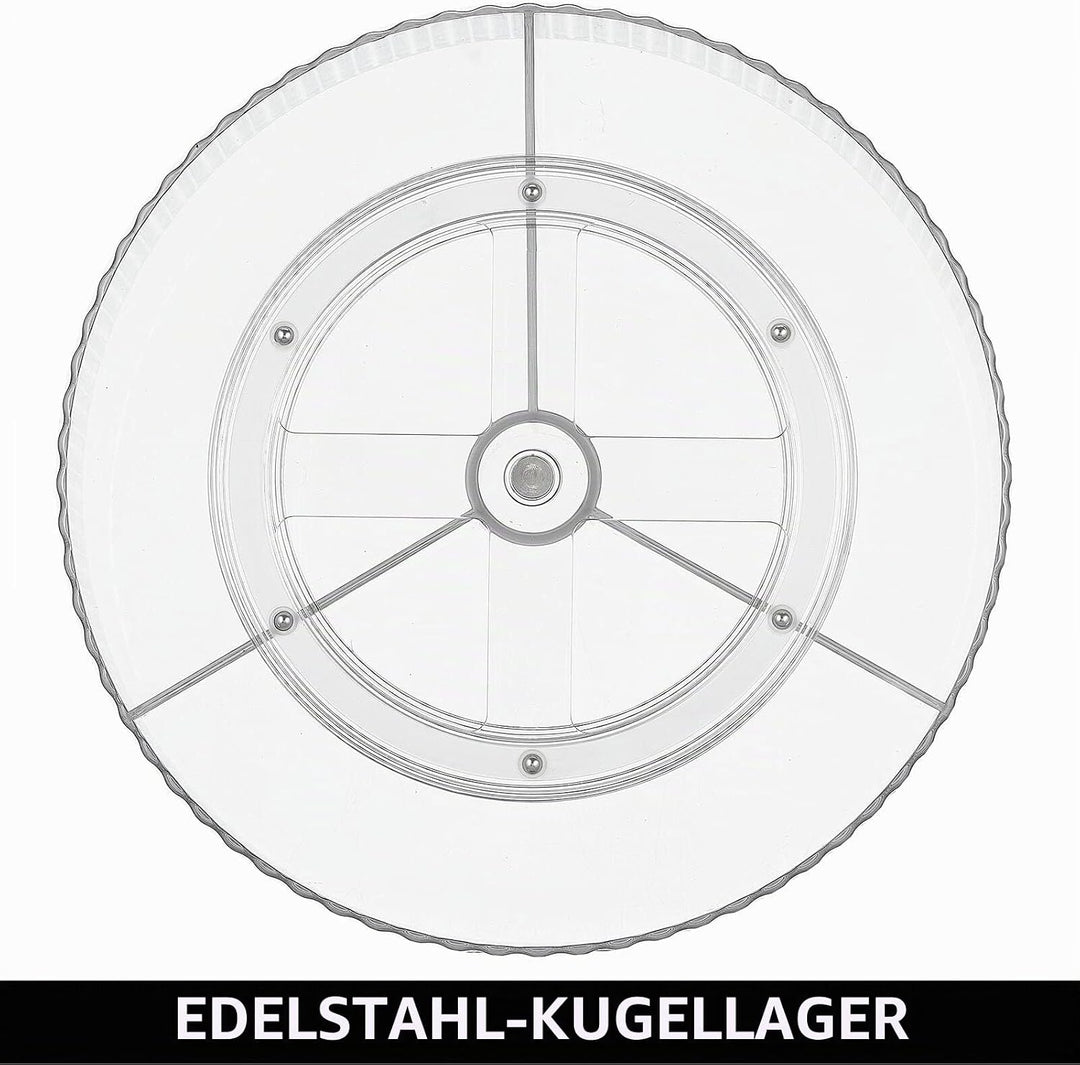 mDesign Küchenrondell – praktischer Drehteller mit 3 Fächern – drehbarer Gewürzhalter für den Kühl-